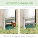 Mangiatoia per Galline 33,5x38,5x66 cm in Metallo Zincato e Alluminio Argento