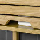 Mobile Sopra WC Salvaspazio 60x23x173 cm in MDF e Bambù Naturale