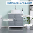 Mobile Sotto Lavello 2 Ante 1 Ripiano 60x30x60 cm in MDF Bianco