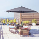 Ombrellone da Giardino Ø2,7x2,35 m Palo Ø38 mm in Alluminio e Tessuto in Poliestere Grigio