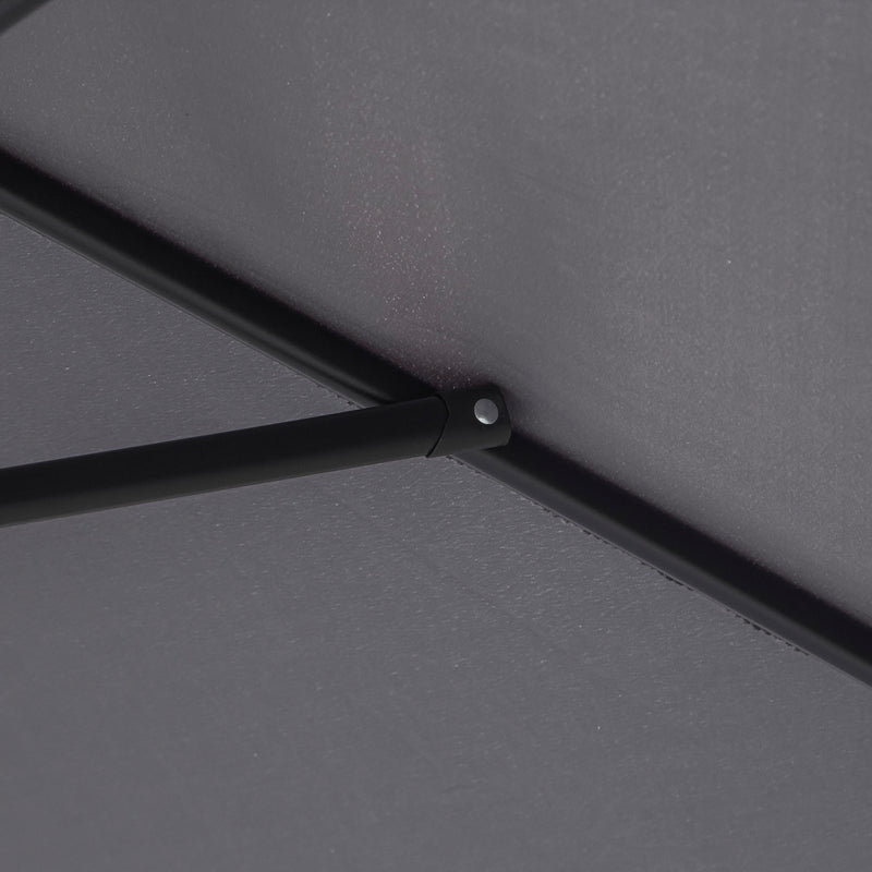 Ombrellone da Giardino Ø2,7x2,35 m Palo Ø38 mm in Alluminio e Tessuto in Poliestere Grigio