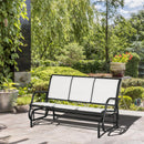 Panchina Dondolo da Giardino 151x75x85 cm in Metallo e Texteline Beige