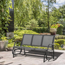 Panchina Dondolo da Giardino 151x75x85 cm in Metallo e Texteline Grigio