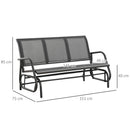 Panchina Dondolo da Giardino 151x75x85 cm in Metallo e Texteline Grigio