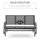 Panchina Dondolo da Giardino 151x75x85 cm in Metallo e Texteline Grigio