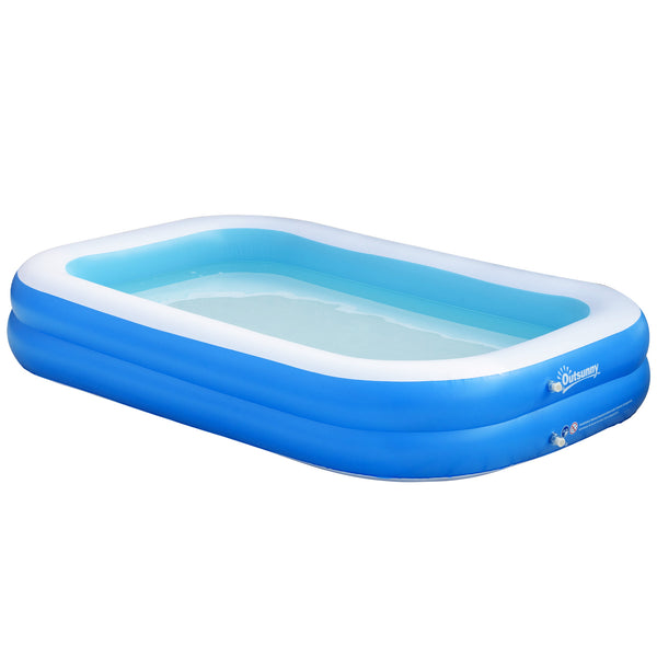 sconto Aufblasbarer Pool 262 x 176 x 56 cm aus blauem PVC