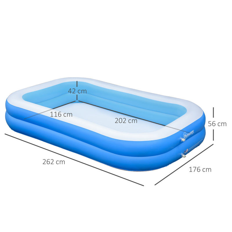 Piscina Gonfiabile 262x176x56 cm in PVC Blu