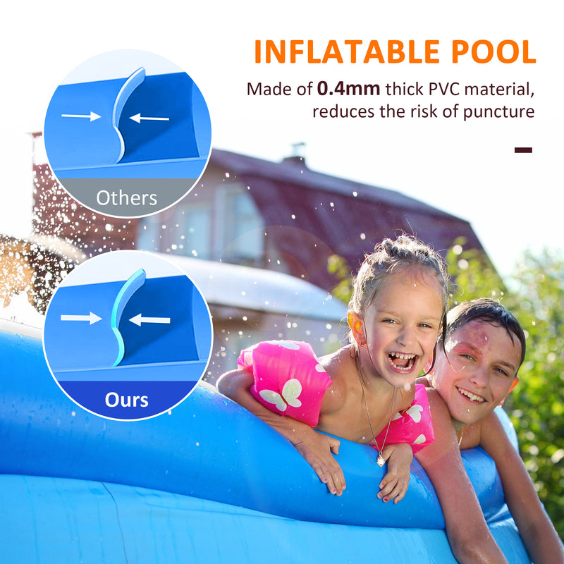 Piscina Gonfiabile 262x176x56 cm in PVC Blu