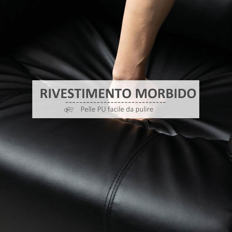 Poltrona Relax Reclinabile Manuale 100x89x100 cm in in Similpelle Nero