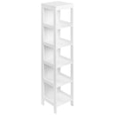 Mobile Scaffale Bagno 5 Ripiani 30x30x140 cm in MDF Bianco