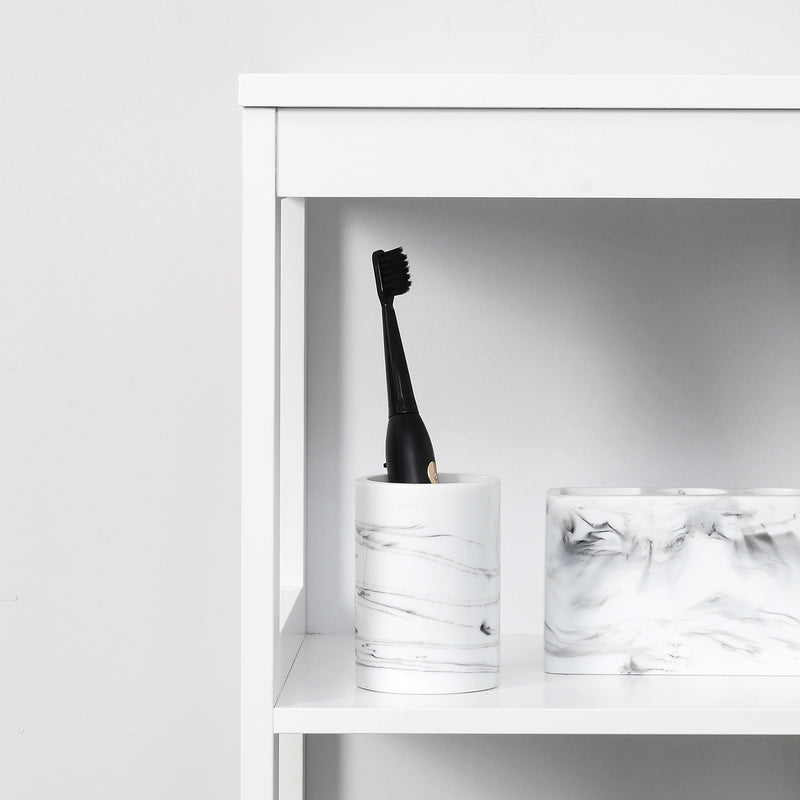 Mobile Scaffale Bagno 5 Ripiani 30x30x140 cm in MDF Bianco