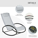 Sedia Sdraio Zero Gravity a Dondolo 105x62x88 cm in in Acciaio e Tessuto Grigio