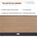 Set da Giardino Divano Angolare e Tavolino in Alluminio Grigio