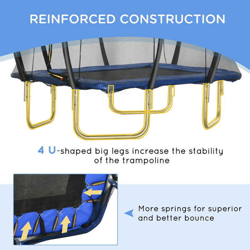 Trampolino Tappeto Elastico per Bambini Ø210 cm in con Rete di Sicurezza Blu