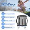 Trampolino Tappeto Elastico per Bambini Ø210 cm in con Rete di Sicurezza Blu