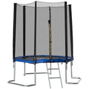 Trampolino Tappeto Elastico per Adulti Ø223x230 cm in con Rete di Sicurezza Blu