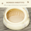 Trasportino Cuccia per Gatti Ø41x35,2 cm con Peluche Interno Beige