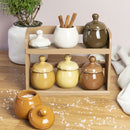 Set 6 Barattolini con Stand Ø7,5x11 cm 90 ml in Ceramica VdE Tivoli 1996 Baita