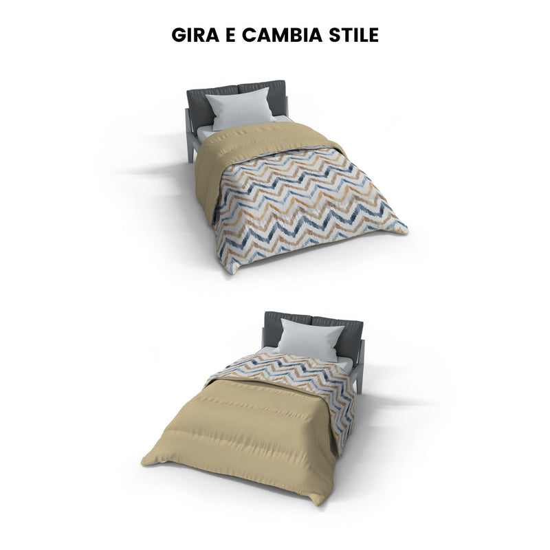 Trapunta Invernale 1 Piazza e Mezzo Stampata in Microfibra 300gr Double Face Hippy