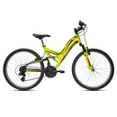 Bicicletta MTB Ragazzo 26” 6 Velocità Vyper Biammortizzata Giallo o Nero o Verde
