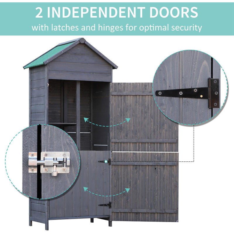 Casetta Box da Giardino 89x50x190 cm in Legno Grigio