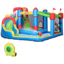 Castello Giostra Gonfiabile 390x300x197 cm con Scivolo Trampolino e Piscina Multicolore