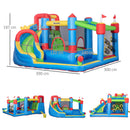 Castello Giostra Gonfiabile 390x300x197 cm con Scivolo Trampolino e Piscina Multicolore