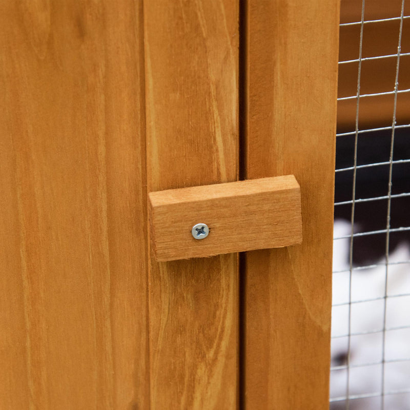 Conigliera da Esterno 141x49x86 cm in Abete e Acciaio Arancione