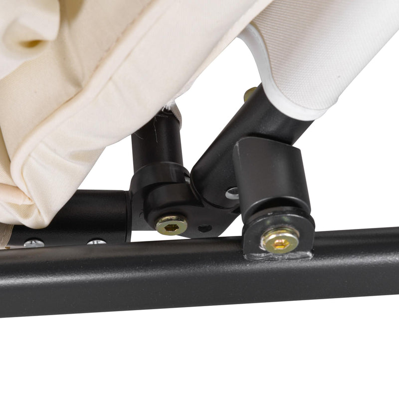 Dondolo Letto 3 Posti da Giardino 209x114x170 cm in Metallo e Poliestere Beige