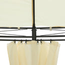 Gazebo da Giardino Ø3,5x2,75m con Tende in Acciaio e Poliestere Bianco