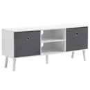 Mobile TV 2 Ante 2 Ripiani 110x29x46,5 cm in MDF Bianco e Grigio