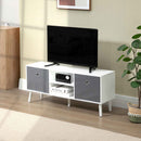 Mobile TV 2 Ante 2 Ripiani 110x29x46,5 cm in MDF Bianco e Grigio
