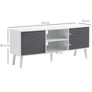 Mobile TV 2 Ante 2 Ripiani 110x29x46,5 cm in MDF Bianco e Grigio