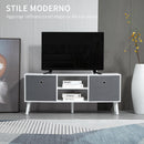 Mobile TV 2 Ante 2 Ripiani 110x29x46,5 cm in MDF Bianco e Grigio