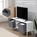 Mobile TV 2 Ante 2 Ripiani 110x29x46,5 cm in MDF Bianco e Grigio