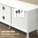 Mobile TV 2 Ante 2 Ripiani 110x29x46,5 cm in MDF Bianco e Grigio