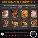 Bistecchiera Piastra Elettrica 2100W 8 Programmi di Cottura Nera