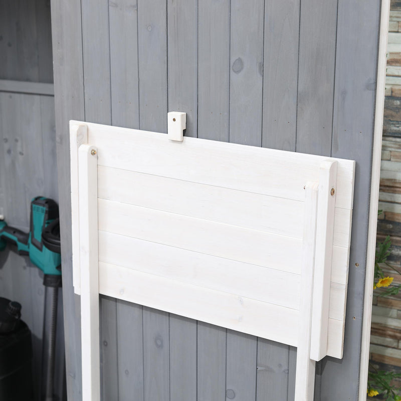 Casetta Box da Giardino 132x50x184 cm in Legno Grigio