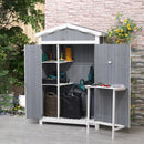 Casetta Box da Giardino 132x50x184 cm in Legno Grigio