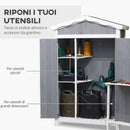 Casetta Box da Giardino 132x50x184 cm in Legno Grigio
