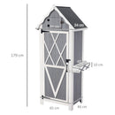 Casetta Box da Giardino 84x54x179 cm in Legno Grigio