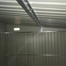 Casetta Box da Giardino 345x280,5x169-201 cm Porta Scorrevole in Acciaio Nero