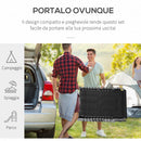 Lettino Prendisole Pieghevole da Giardino 188x57x30 cm in Acciaio e Tessuto Oxford Nero