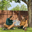 Seggiolino Altalena per Bambini 40x40x180 cm in Legno e Tessuto Grigio