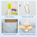 Seggiolino Altalena per Bambini 40x40x180 cm in Legno e Tessuto Grigio