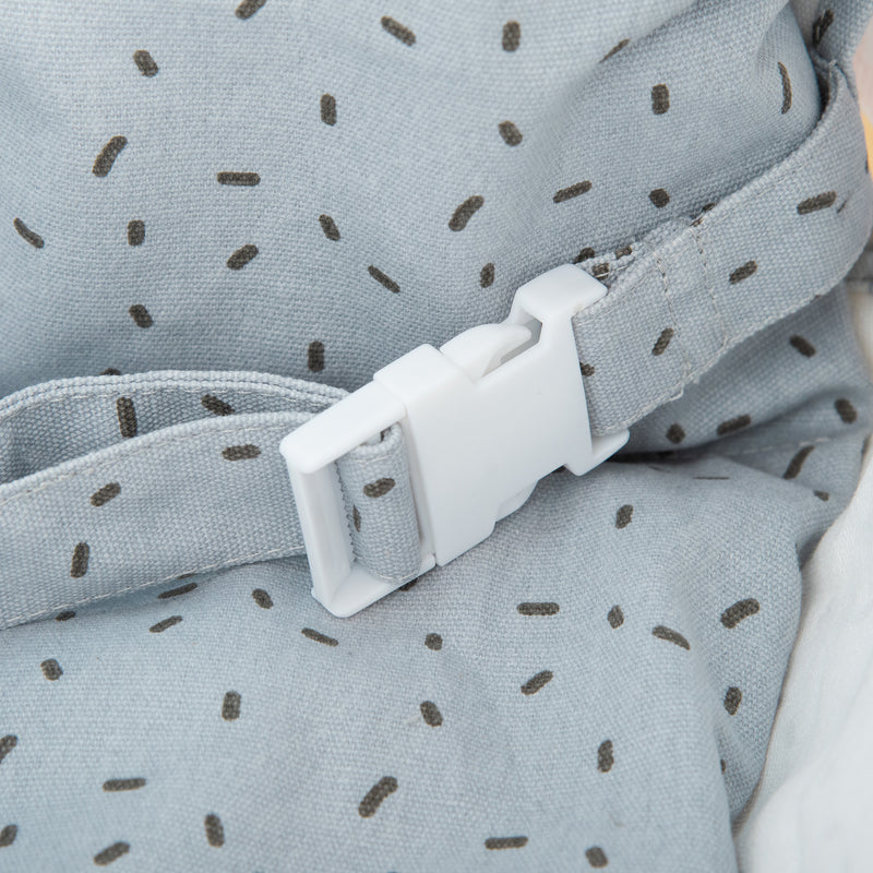 Seggiolino Altalena per Bambini 40x40x180 cm in Legno e Tessuto Grigio