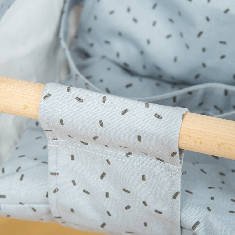 Seggiolino Altalena per Bambini 40x40x180 cm in Legno e Tessuto Grigio