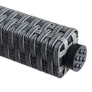 Set Tavolo e 6 Sedie da Giardino  in Acciaio Legno e Rattan Grigio