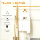 Appendiabiti per Ingresso 2 Scaffali 4 Ganci 100x42x155 cm in Bambù Naturale