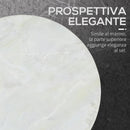 Set 2 Tavolini da Giardino in Metallo Piano Effetto Marmo Bianco